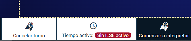 Botones de funcionalidades del intérprete en modo sin intérprete activo en ese momento