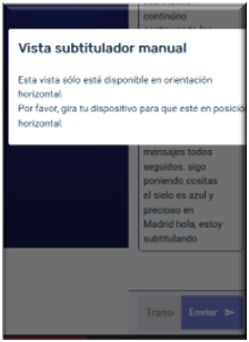 Vista del subtitulador manual